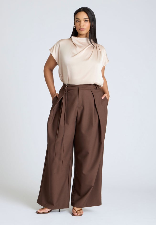 Pleat Detail Satin Shirt image number 2