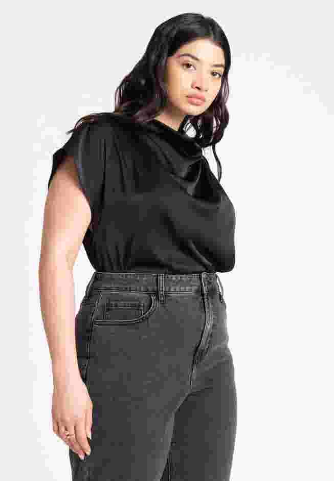 Pleat Detail Satin Shirt image number 1
