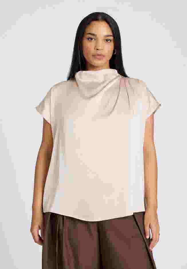 Pleat Detail Satin Shirt image number 0