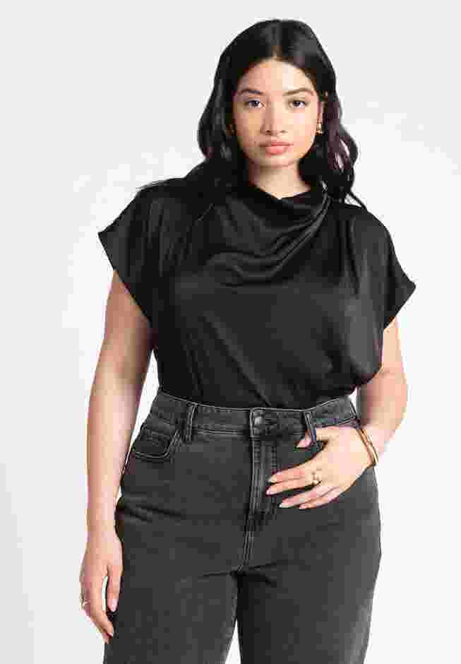 Pleat Detail Satin Shirt image number 0
