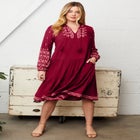 Coraline Embroidered Peasant Dress image number null