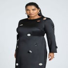 Satin Midi Dress With Pailettes image number null