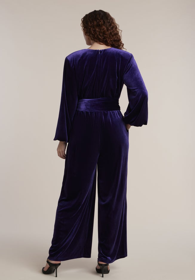 Velvet Wide-Leg Jumpsuit image number 1