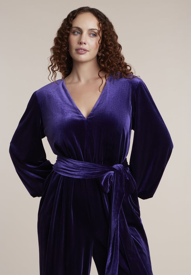 Velvet Wide-Leg Jumpsuit image number 2