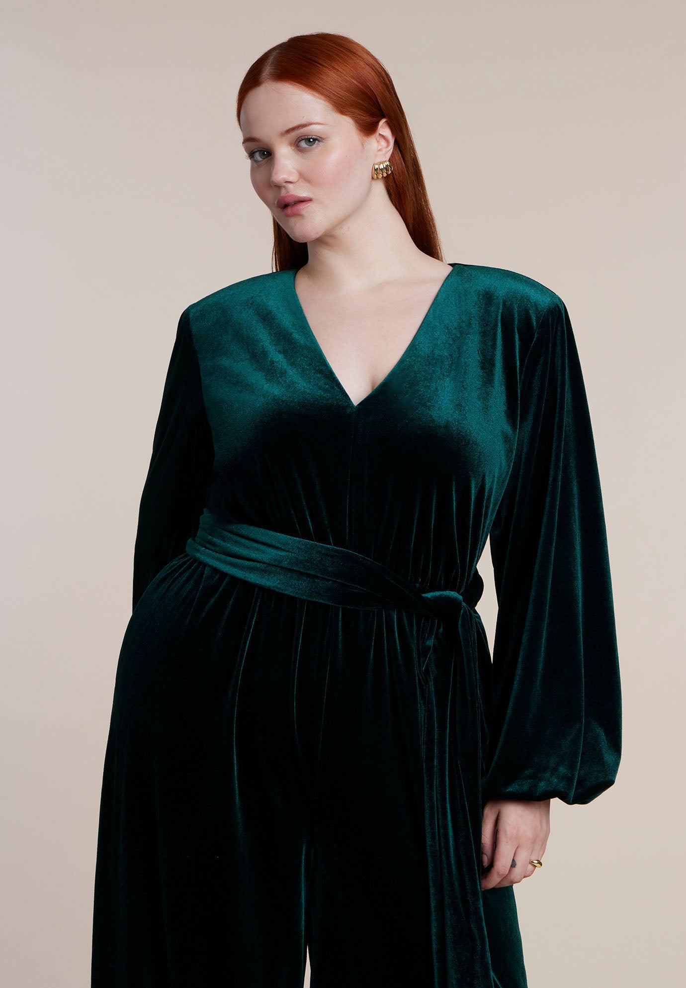 Velvet Wide-Leg Jumpsuit image number 3