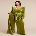 Velvet Wide Leg Jumpsuit image number null