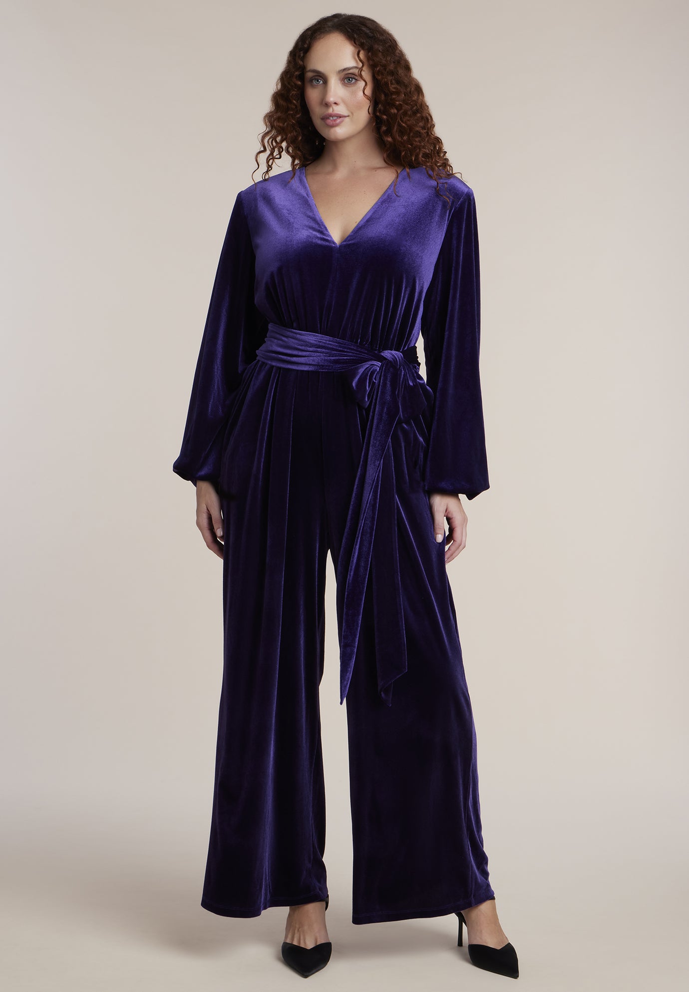Velvet Wide-Leg Jumpsuit image number 0