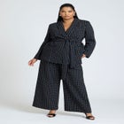 Tie Waist Printed Blazer image number null