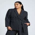 Tie Waist Printed Blazer image number null