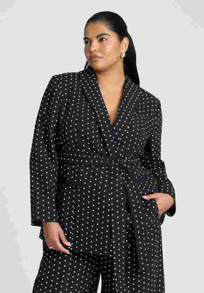 Tie Waist Printed Blazer image number 0