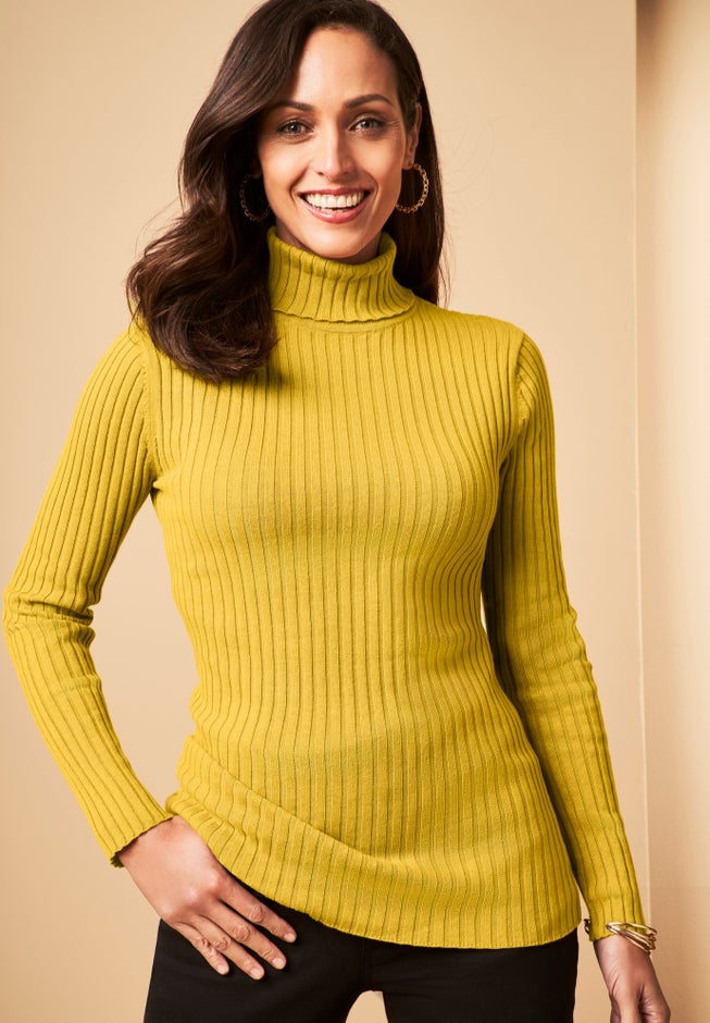 Ribbed Cotton Turtleneck Sweater image number 0
