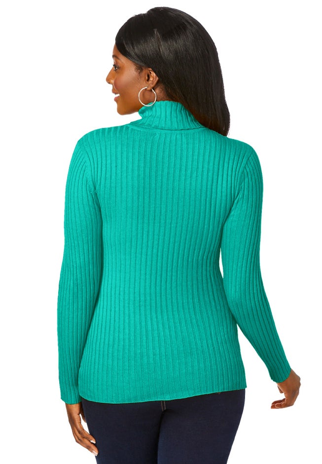Ribbed Cotton Turtleneck Sweater image number 3
