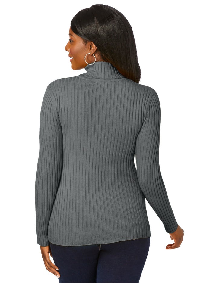 Ribbed Cotton Turtleneck Sweater image number 1