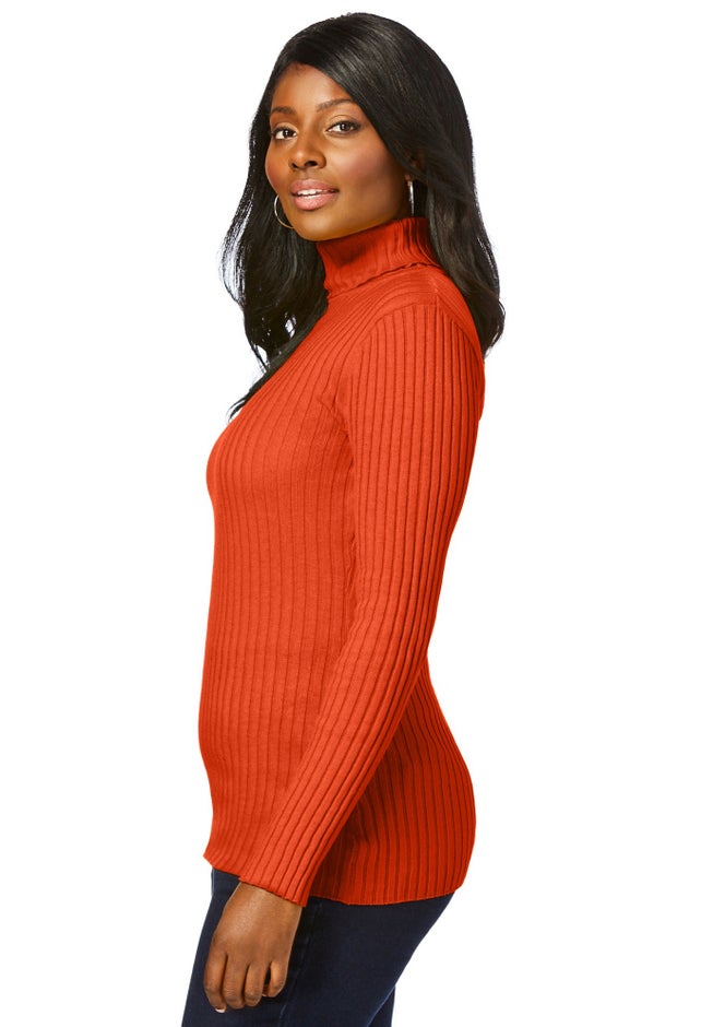 Ribbed Cotton Turtleneck Sweater image number 2