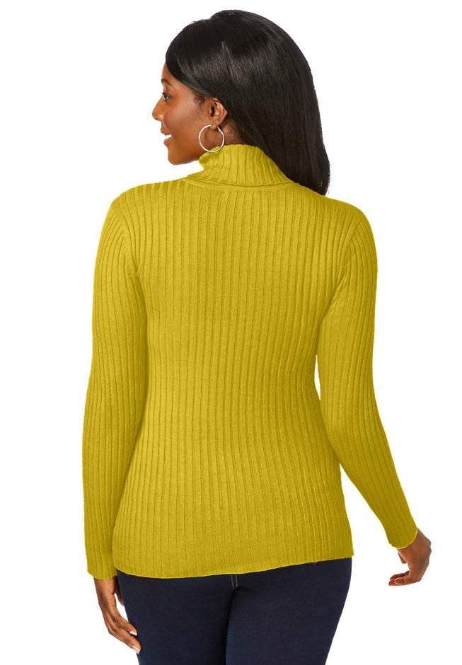 Ribbed Cotton Turtleneck Sweater image number 1