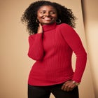 Ribbed Cotton Turtleneck Sweater image number null