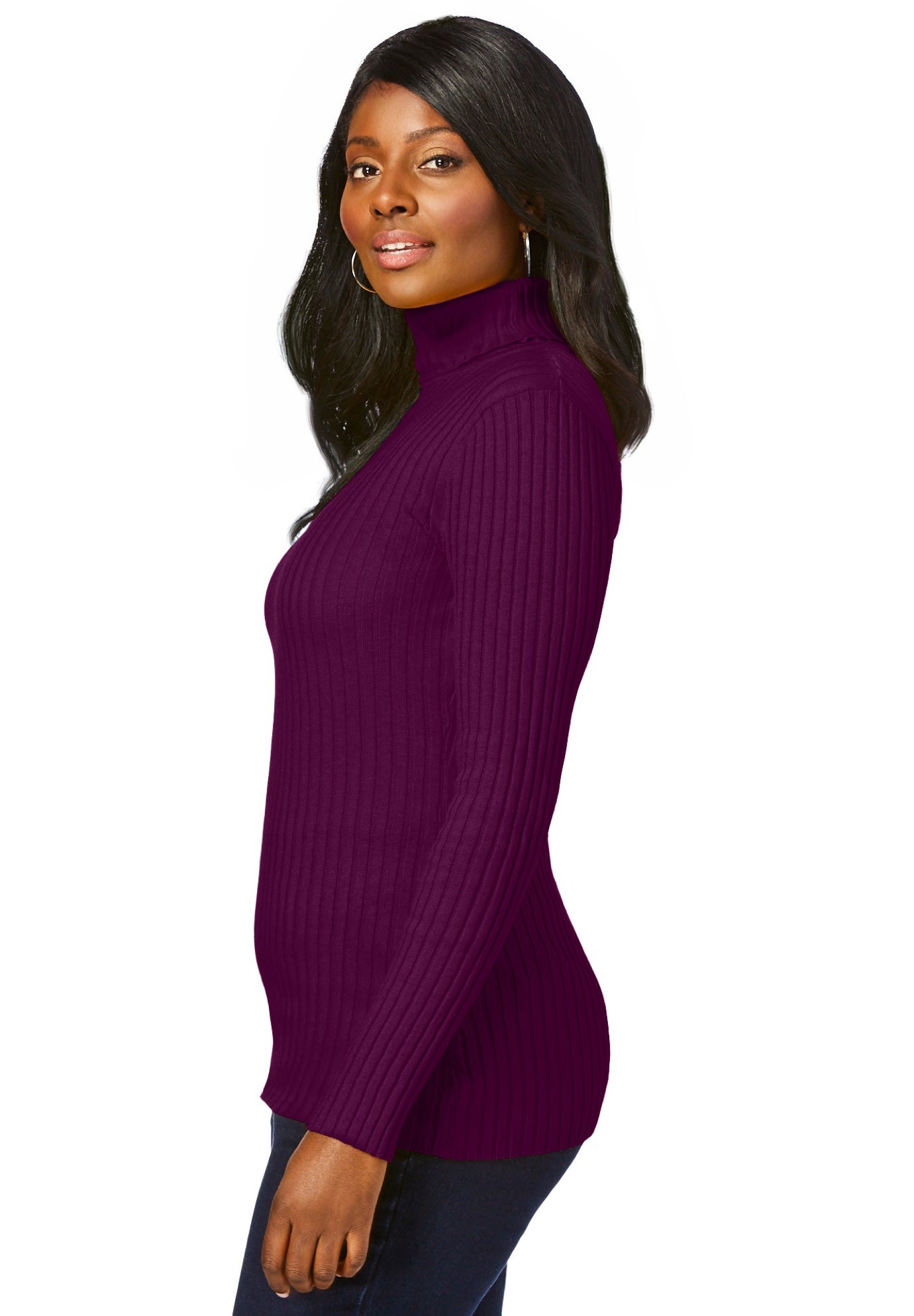 Ribbed Cotton Turtleneck Sweater image number 2