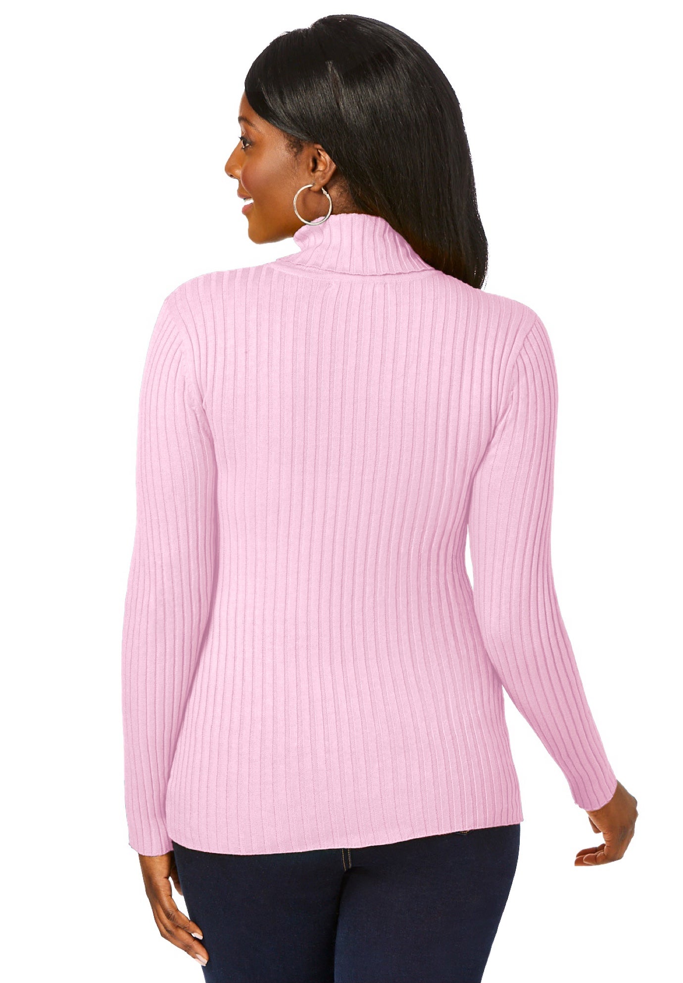 Ribbed Cotton Turtleneck Sweater image number 2