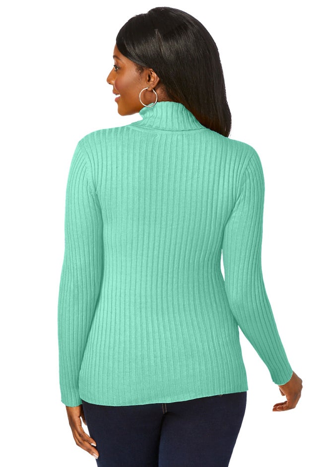 Ribbed Cotton Turtleneck Sweater image number 1
