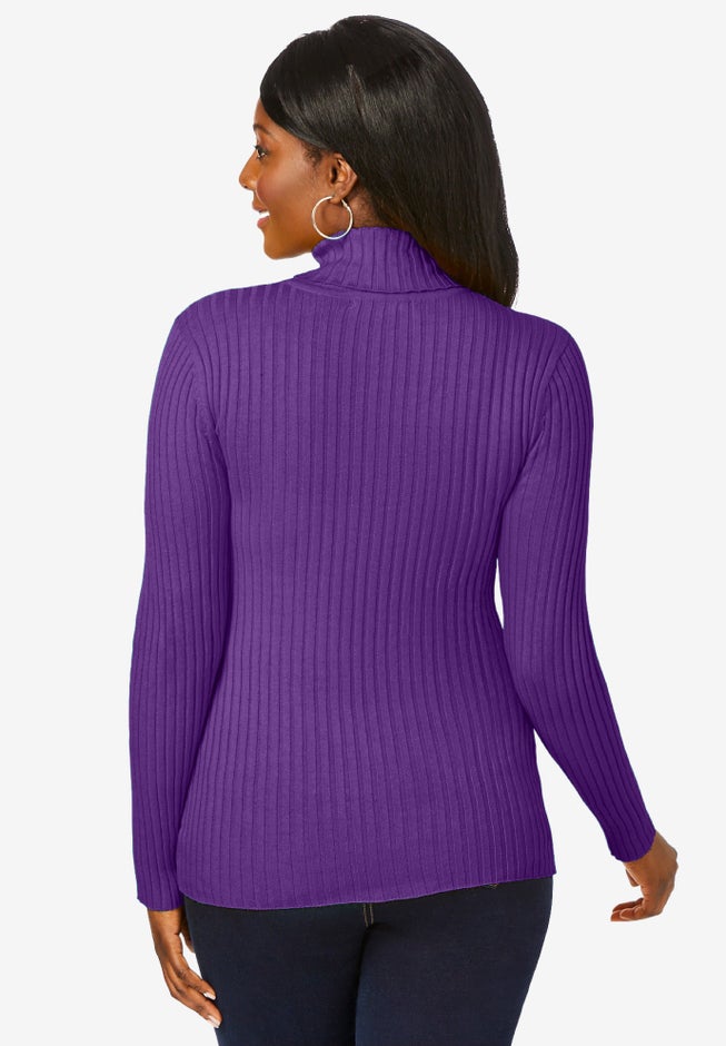 Ribbed Cotton Turtleneck Sweater image number 1