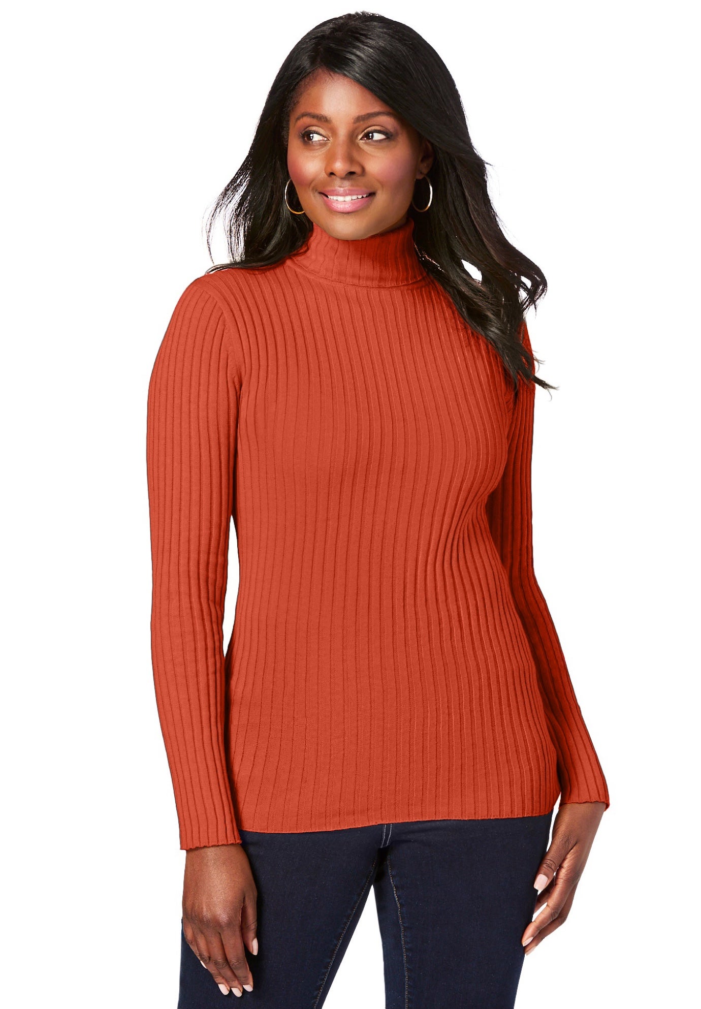 Ribbed Cotton Turtleneck Sweater image number 1