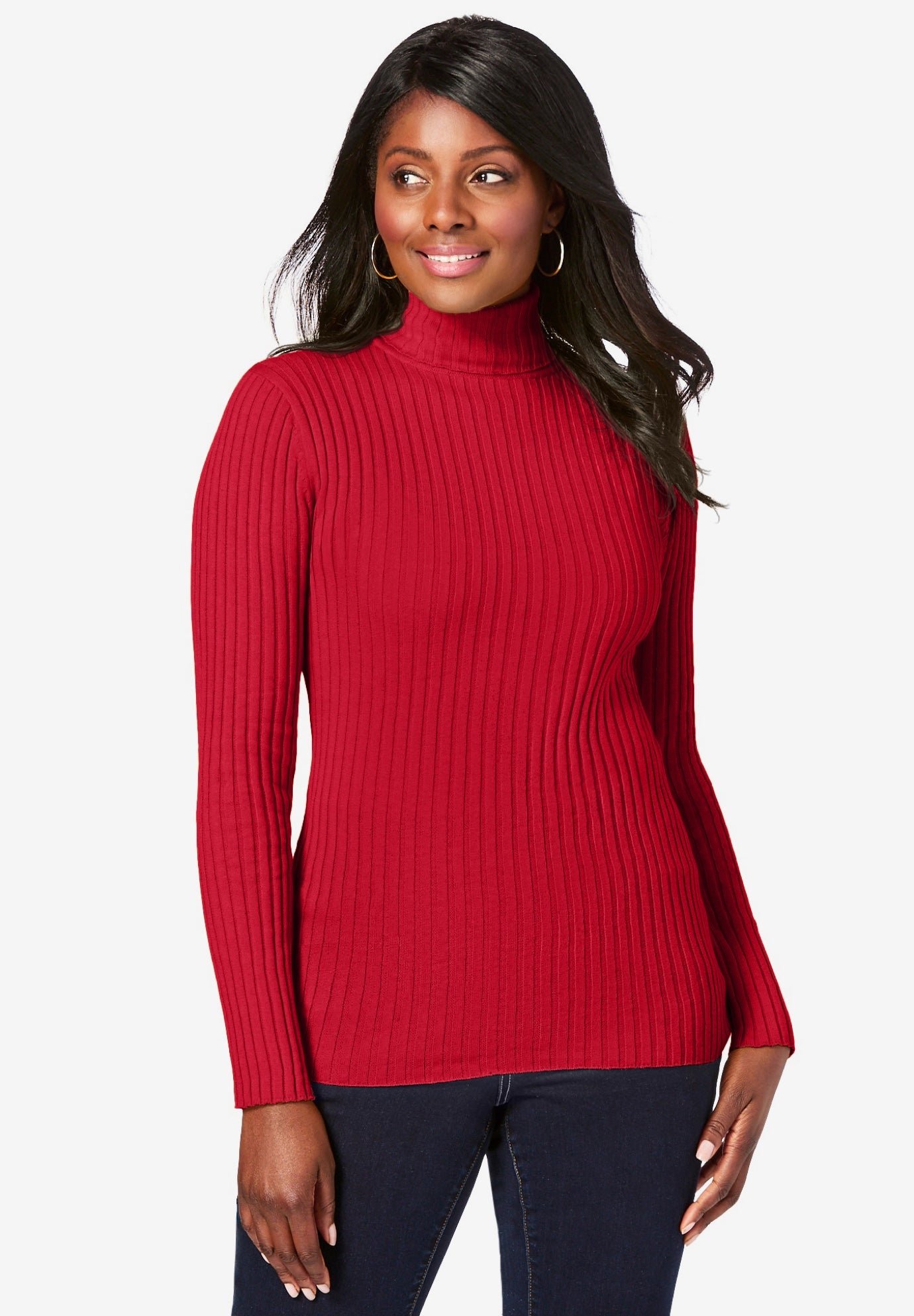 Ribbed Cotton Turtleneck Sweater image number 1
