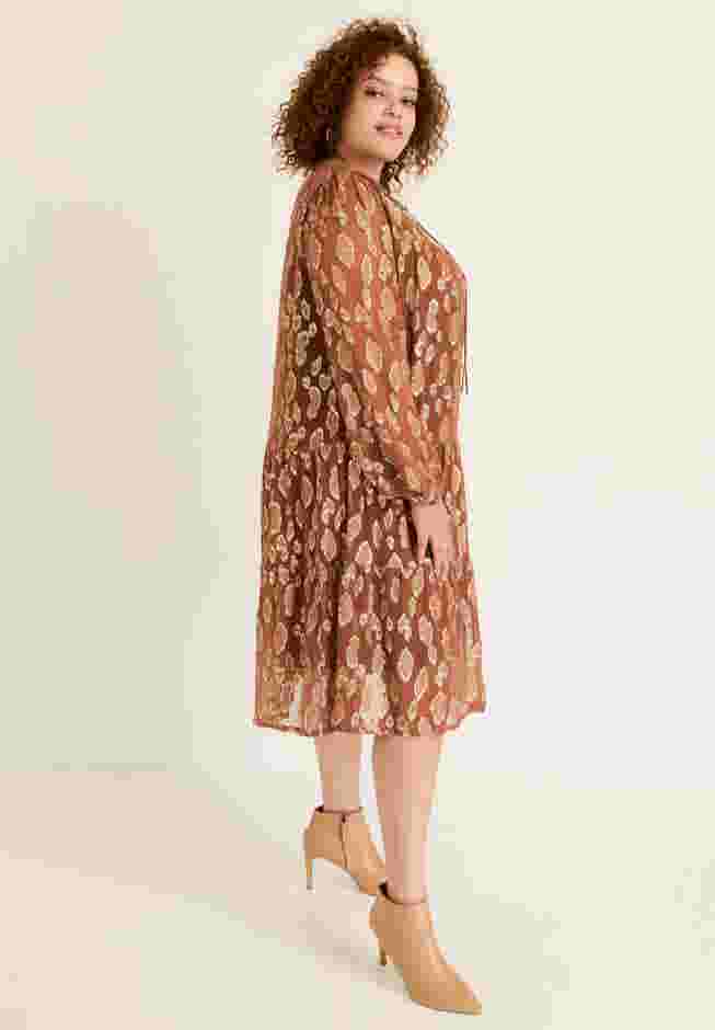 Coraline Metallic Print Georgette Dress image number 2