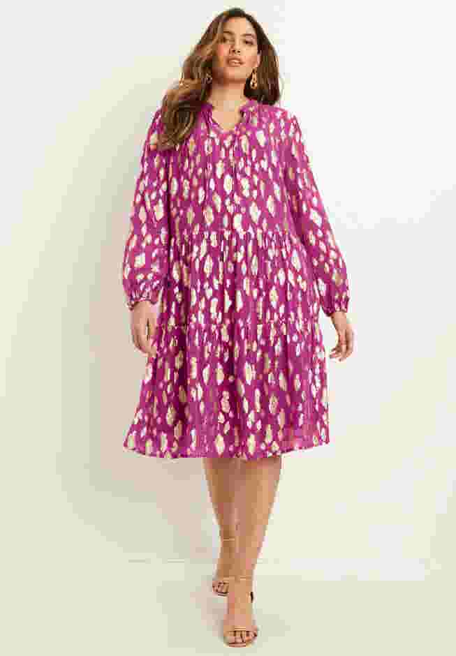Coraline Metallic Print Georgette Dress image number 0