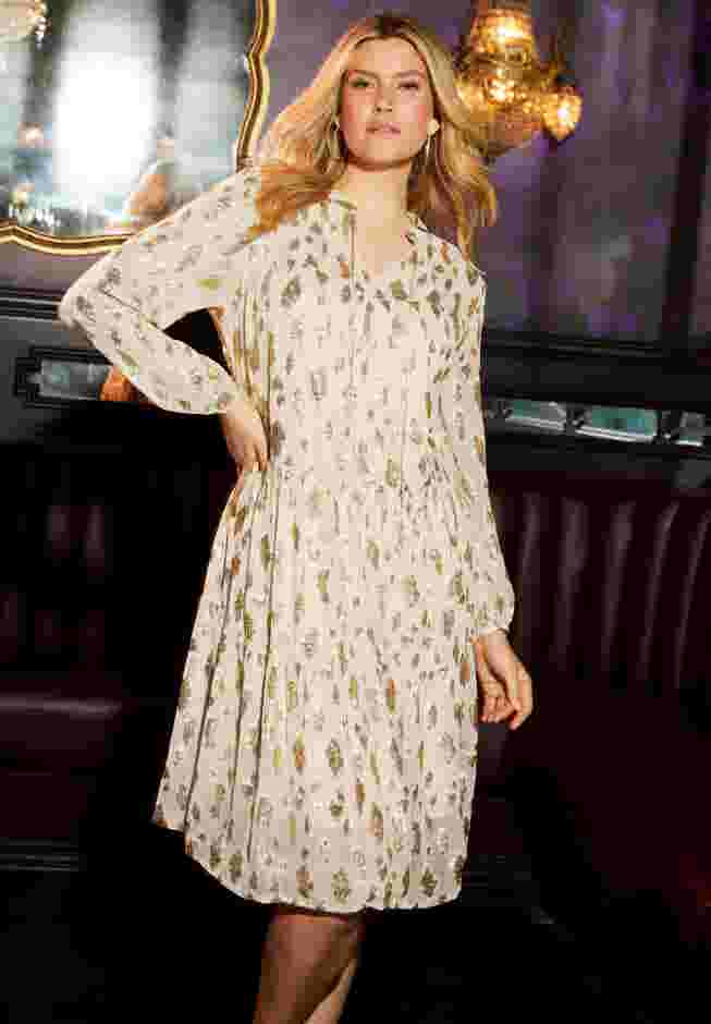Coraline Metallic Print Georgette Dress image number 0