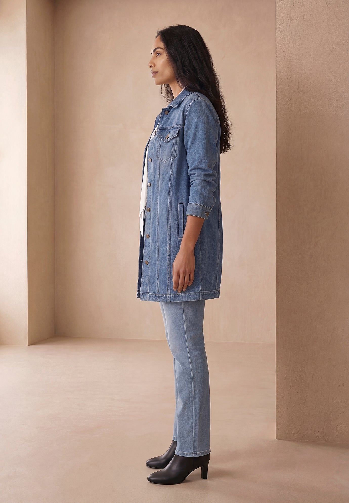 Long Denim Jacket image number 4