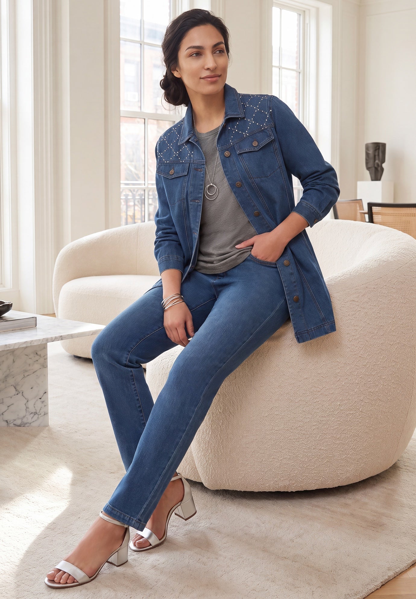 Long Denim Jacket image number 0