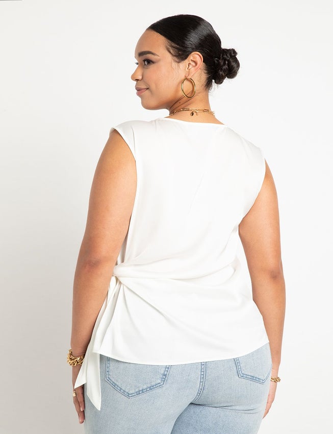 Tie Side Satin Tank image number 1