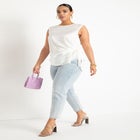 Tie Side Satin Tank image number null