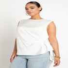 Tie Side Satin Tank image number null