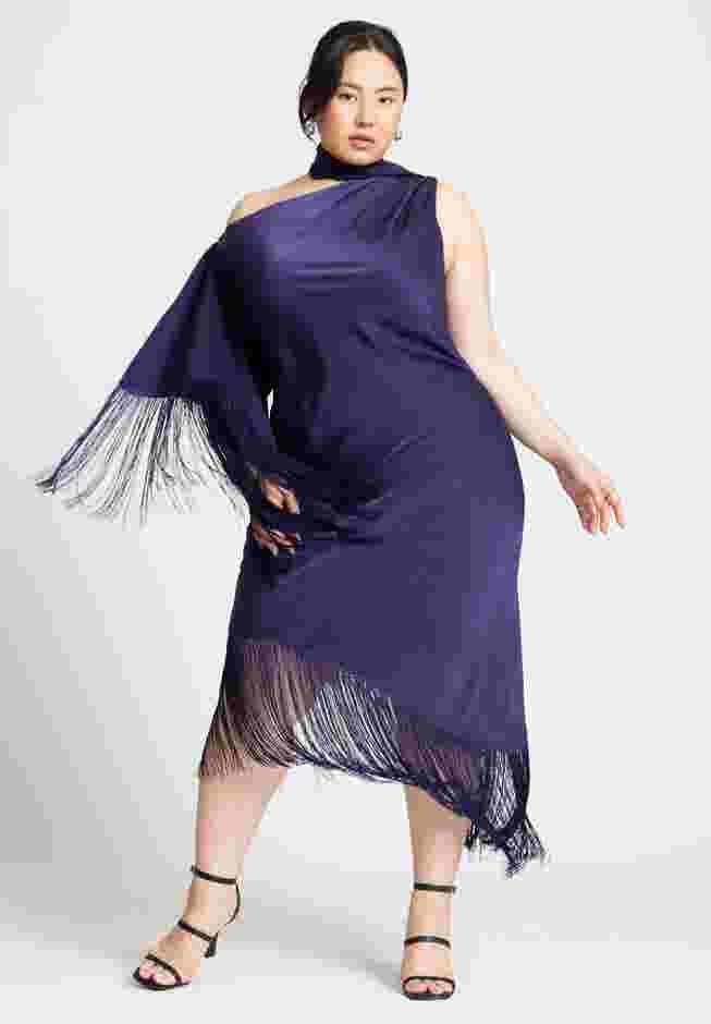Scarf Neck Fringe Dress image number 3