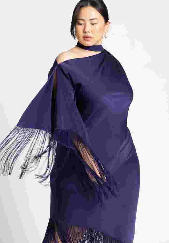 Scarf Neck Fringe Dress image number 4