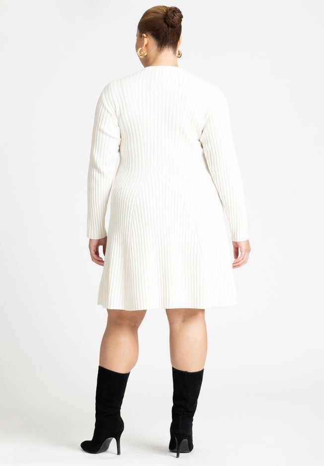 Mini Rib Fit & Flare Dress image number null