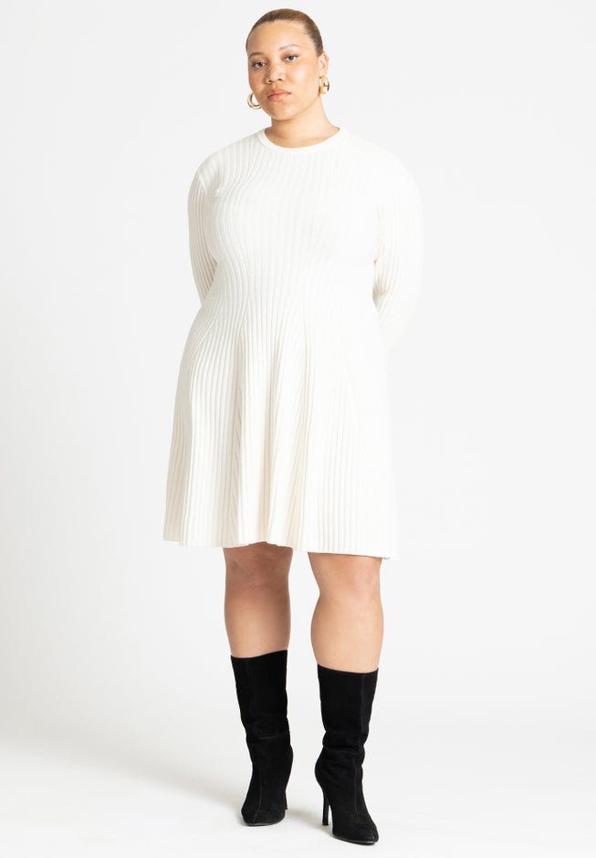 Mini Rib Fit & Flare Dress image number null