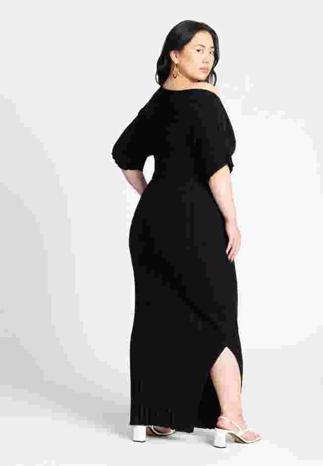 Mixed Directional Rib Midi Dress image number 1