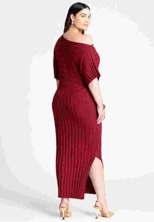 Mixed Directional Rib Midi Dress image number 2
