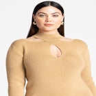 Keyhole Midi Sweater Dress image number null