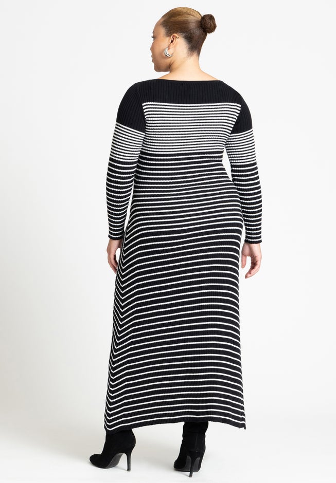 Striped Sweater Dress image number null