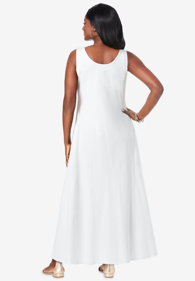 Stretch Cotton Tank Maxi Dress image number 1