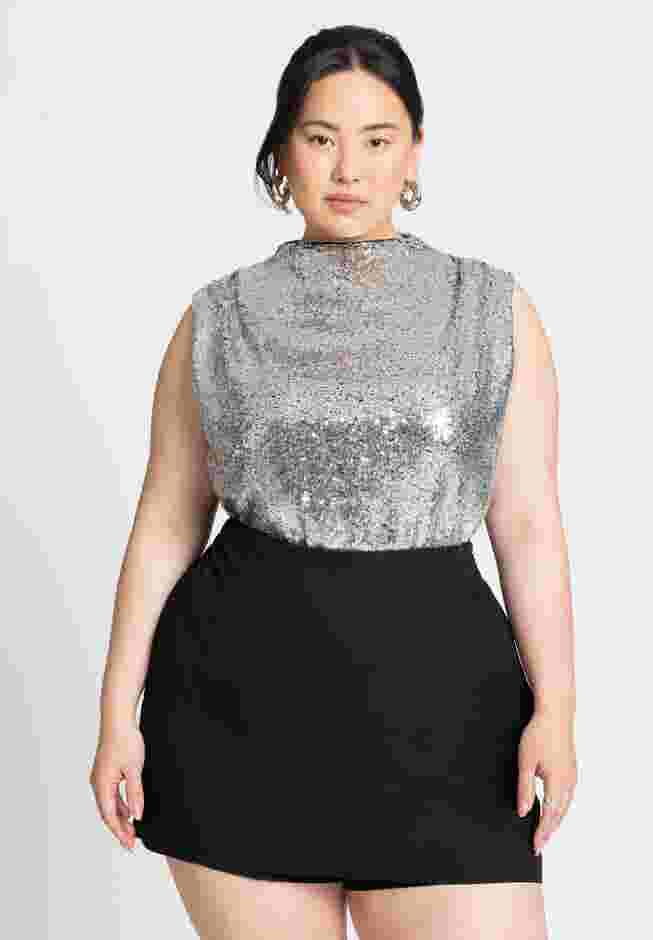 Shoulder Shirred Mockneck Top image number 1