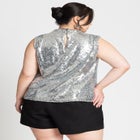 Shoulder Shirred Mockneck Top image number null