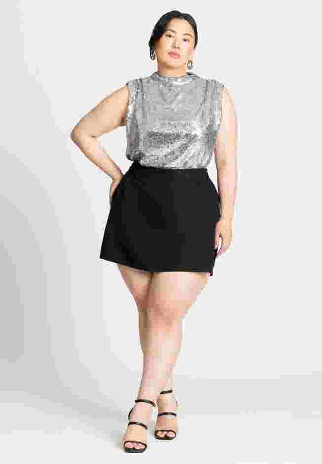 Shoulder Shirred Mockneck Top image number 3