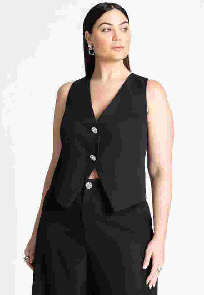 Crystal Button Fitted Vest image number 1