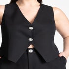 Crystal Button Fitted Vest image number null