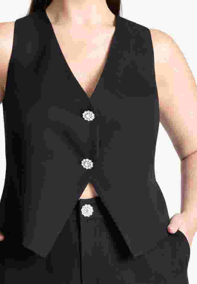 Crystal Button Fitted Vest image number 3