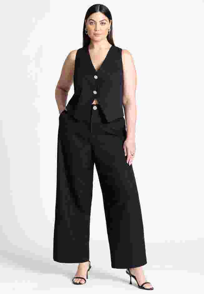 Crystal Button Fitted Vest image number 4